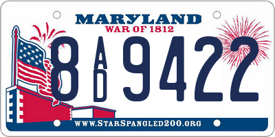 MD license plate 8AD9422