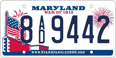 MD license plate 8AD9442
