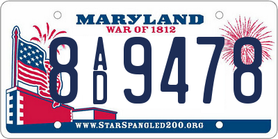 MD license plate 8AD9478
