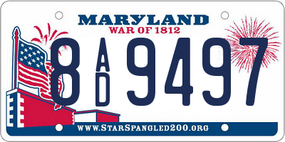 MD license plate 8AD9497