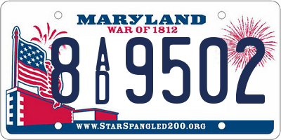 MD license plate 8AD9502