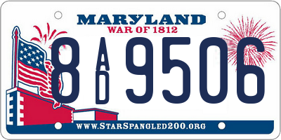 MD license plate 8AD9506