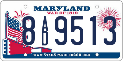 MD license plate 8AD9513