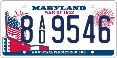 MD license plate 8AD9546