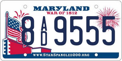 MD license plate 8AD9555