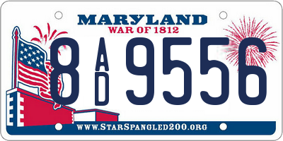 MD license plate 8AD9556