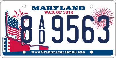 MD license plate 8AD9563