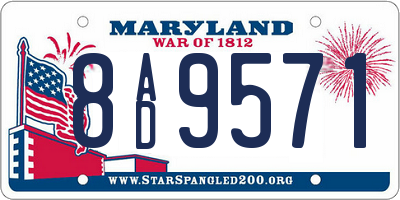 MD license plate 8AD9571