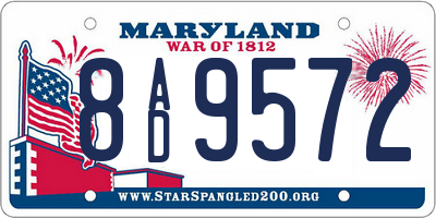 MD license plate 8AD9572