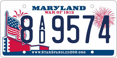 MD license plate 8AD9574