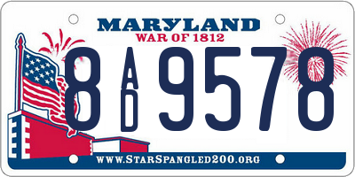 MD license plate 8AD9578