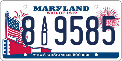 MD license plate 8AD9585