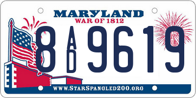 MD license plate 8AD9619