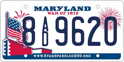 MD license plate 8AD9620