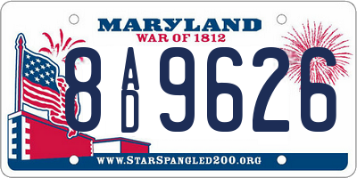 MD license plate 8AD9626