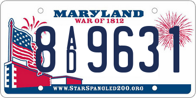 MD license plate 8AD9631