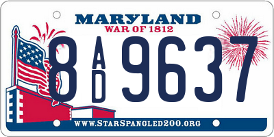 MD license plate 8AD9637