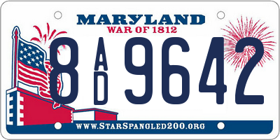 MD license plate 8AD9642