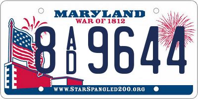 MD license plate 8AD9644