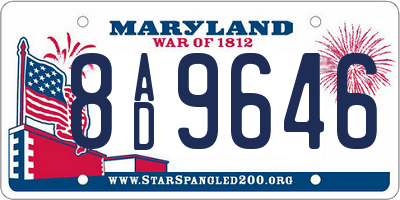 MD license plate 8AD9646