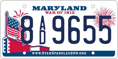 MD license plate 8AD9655