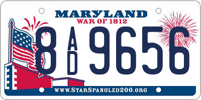 MD license plate 8AD9656