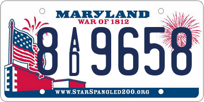 MD license plate 8AD9658