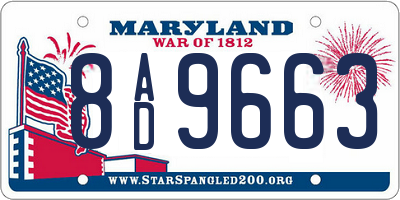 MD license plate 8AD9663