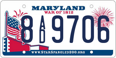 MD license plate 8AD9706