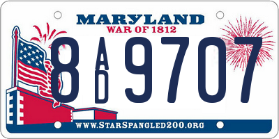 MD license plate 8AD9707