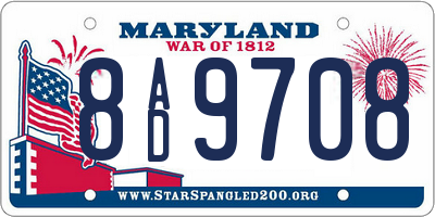 MD license plate 8AD9708