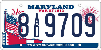 MD license plate 8AD9709