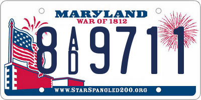 MD license plate 8AD9711
