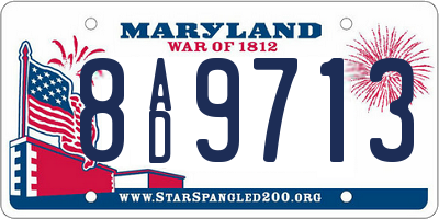 MD license plate 8AD9713