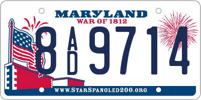 MD license plate 8AD9714