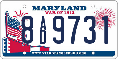 MD license plate 8AD9731