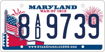 MD license plate 8AD9739