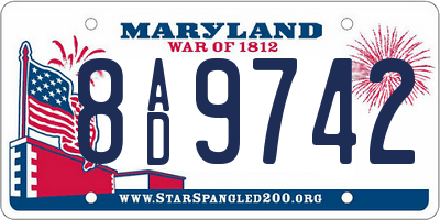 MD license plate 8AD9742