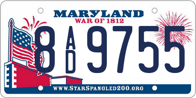 MD license plate 8AD9755