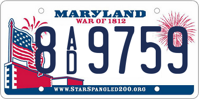 MD license plate 8AD9759