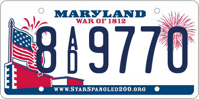 MD license plate 8AD9770