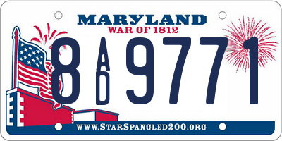 MD license plate 8AD9771