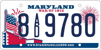 MD license plate 8AD9780