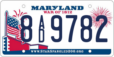 MD license plate 8AD9782