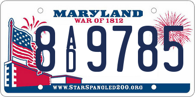 MD license plate 8AD9785
