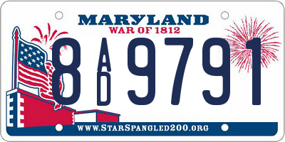 MD license plate 8AD9791