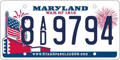 MD license plate 8AD9794