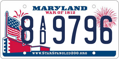 MD license plate 8AD9796