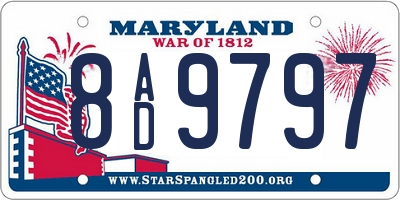 MD license plate 8AD9797