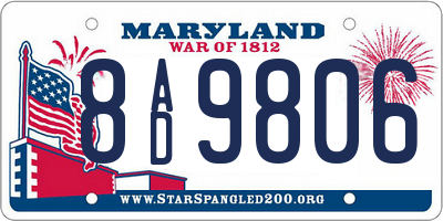 MD license plate 8AD9806